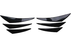 Topteng 6 alette spoiler universali per auto; alette spoiler per paraurti anteriore, colore nero lucido