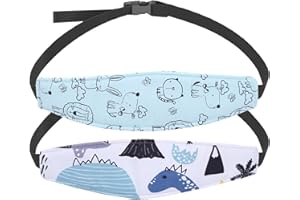DiiWmme 2 Packs Car Seat Sleep Head Support Strap Breathable Adjustable Baby Kids Safety Head Support Hugger Car Seat Head Support for Baby Sleep (C)