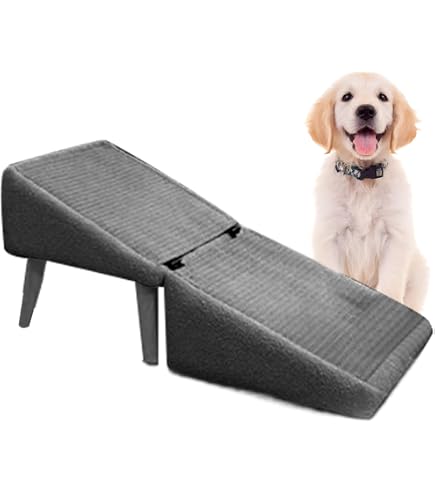 FURRYPAWS Hundetreppe Faltbar – 3-stufige Rampe Für Bett & Sofa, Rutschfester Komfort Für Hunde