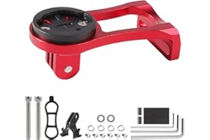 GUOBINZH Alu Supporto Manubrio Bici per Garmin Edge 530 540 520 510 500 200 130 25 20 840 830 820 810 800 1000 1030 1040 Plus Explore 2 Computer GPS con Supporto Bicicletta Luce e Fotocamera Adattatore - Rosso