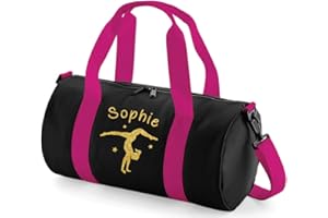 Absolutely Top Girls Personalised Gymnastics Handstand Glitter Barrel Bag