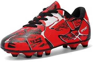 Hixingo Enfant Chaussure de Football Garçon Fille Adolescents Baskets Crampons Antidérapant AG Athlétisme Chaussures Entrainement de Football Unisex Chaussures de Sport