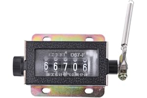 SHARAINN Contatore meccanico, Contatore cifre a tiraggio manuale a mano Contatore tally corsa a 5 cifre ripristinabile 0~99999 Contatore D67-F, Contatore tirature a 5 cifre