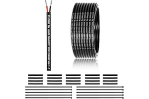 ENERJOUR 22 AWG 2x0,3mm² 2 Adriges Kabel 15 Meter, 2 adrig Draht aus verzinntem Kupfer, PVC 22AWG 2 adrig für DC 5V/12V/24V, LED Beleuchtung, Verlängerungskabel, kfz usw, CE Zertifizierung