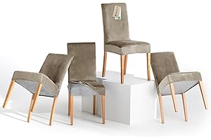RESTILO Chair Covers, Set of 4, Stretch Chair Covers, Removable, Washable Chair Covers, Dining Room Chairs, Elastic Chair Cover for Dining Room, Kitchen, Restaurant, Hotel, Banquet, Wedding Party