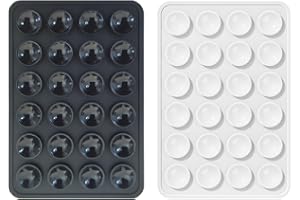 iLamvie Pack de 2 ventouses en Silicone pour Tous Les modèles de téléphones, Support de téléphone antidérapant pour Selfies et vidéos, Mains Libres, Durable et Facile à Utiliser(Noir et Blanc)