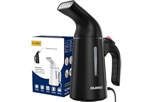 OLAYMEY Clothes Steamer, Handheld Garment Steamer Clothing for Home, Office, Travel, Portable Steamer Iron Vertical Steaming Fast Wrinkle Remover, 700W Black