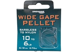 Drennan Wide Gape Pellet Hooks to Nylon Barbless