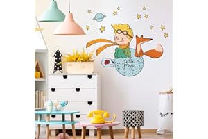kina - Adesivo Murale Bambini Decorazione Parete Cameretta R00579 - Eco-Tessuto, Ecologico Anallergico, Riposizionabile, Effetto Carezza, Asilo Nido - Grafica Piccolo Principe e Misura 100x30 cm