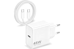 45W USB-C Laddare, Snabbladdare och Laddningskabel för iPhone 18,17,16,15
