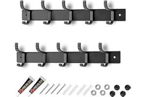 ZAHRVIA Appendiabiti da Parete in 2 Pezzi, Attaccapanni da Muro, Appendiabiti da Parete Moderno, Adatto per Camere da Letto, Ingressi, Cucine, Bagni (Nero*2)
