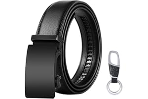 flintronic ® Męski skórzany pasek z automatyczną klamrą, moda pasek z grzechotką 3.5 cm * 130 cm, z brelokiem i pudełkiem na prezent