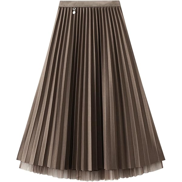 Rooscier Women's Elastic High Waist Tie Knot Back A-Line Flared With Pockets Long Skirt, Burgundy, S-586977