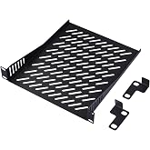 GeeekPi DeskPi RackMate T2 Accessories 10-Inch 1U Rack Shelf, 10.25-Inch Depth, 1U Server Rack, Vented Cantilever Tray for De