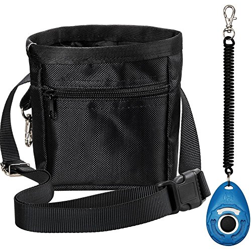 Zacro-Black-Dog-Treat-Training-Pouch-Carrying-Dog-Food-Adjustable-Waist-Bag-for-Pet-Trainers-and-One-Set-of-Free-Training-Clicke