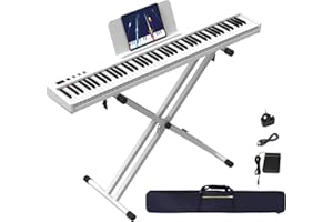 OYAYO 88-Key Digital Piano Full-Size Semi-Weighted Keys, Touch-Sensitive, with X-Stand & Bluetooth MIDI, Perfect for Home Practice, Space-Saving & Neighbour-Friendly, Includes Sustain Pedal & Portable Case
