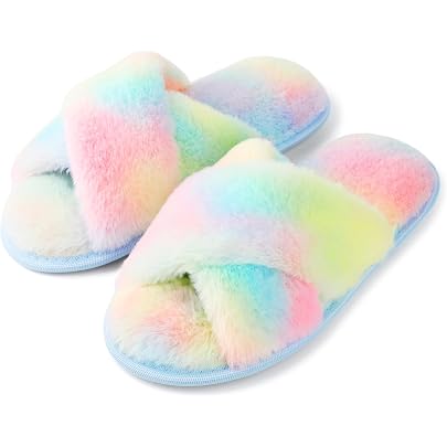 Flintronic Pantofole Peluche Donna - Ciabatte Invernali Calde Con Memory Foam E Suola Antiscivolo TPR - Morbide Pelliccia Sintetica - Regalo Di Natale (Nero, Taglia Unica)