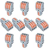 Innfeeltech 10 Pcs Connecting Ternimal, 1 In 3 Out Connection Clamp,with Lever, Cable Connectors with 0.2-4 mm² Conductor Cla