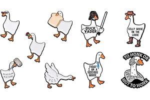 YNR 9 Stück Gans Emaille Pin Set Buchstaben Anstecknadeln und Ente Broschen Dekorative Abzeichen für Kleidung und Rucksack