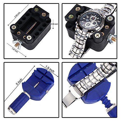 CHEEFULL Uhrenwerkzeug Set Uhr-Reparatur-Werkzeug-Satz 144PCS Bewegliche Uhrmacher-Uhr-Reparatur-Werkzeuge,Beste Qualitätsfrühlings-Stange,Stift,Bügel,Verbindungs-Abbau-Werkzeug,Tragen Fall - 4