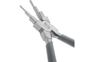 The Beadsmith Alicates de doblado de alambre – Consistentemente para hacer bucles de hasta 6 tamaños y anillos de salto, 2 – 9 mm – 5.75 pulgadas de largo (160 mm) – cabeza de acero pulido, mango de