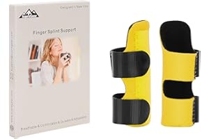 supregear Zestaw 2 regulowanych i wielokrotnego użytku szyn na palec z wyjmowanym aluminiowym drążkiem do palców wskazujących, średnich, pierścieniowych, usznych, żółtych