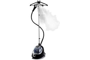 Fridja f1000 Professional Vertical Garment/Steamer Ideal for Suits and Delicate Materials Including Wedding Dresses, Easy to Use - Updated Model (Black Steam Iron)