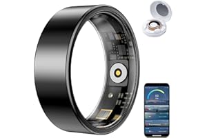 HPLSZCN Smart Ring, Size First, Health Ring No App Subscription, Heart Rate, Blood Oxygen, Fitness Monitor, Sleep Tracker, Women’s Health, Up to 7-Day Battery, Smart Rings for Men/Women (Black, 12)