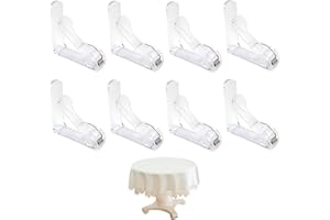 Vxiwscy Lot de 8 Pinces à Nappe de Luxe en Plastique Résistant, avec Ressort Robuste, pour Tables Jusqu’à 45 mm d’Épaisseur - Idéal pour Extérieur et Intérieur，Ne Pas endommager Le Tissu ou la Table