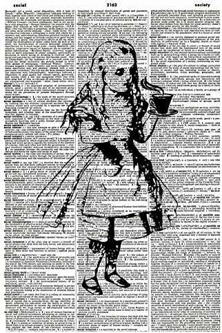 KITCHEN ART PRINT - Alice in Wonderland ART PRINT - Vintage Art Print - DRINK ME Art Print - Illustration - Picture - Vintage Dictionary Art Print - Wall Hanging - Book Print - Wall Art - GIFT 1071D
