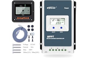 EPEVER MPPT Chargeur solaire Tracer AN série 10 A / 20 A / 30 A / 40 A avec 12 V / 24 V CC Identification automatique tension système (30 A+MT50)
