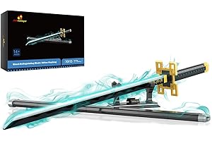JMBricklayer Katana Bausteine, Anime Demon und Slayer Schwert Bausatz, Cosplay Spielzeug Klemmbausteine, Modell Geschenk für Erwachsene und Jungen ab 6-16 mit Scheide Halterung