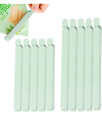 30 Mollette Per Alimenti Cucina 12/15 Cm | Chiudi Sacchetti Per Congelatore E Snack | PP Colorato 3 Colori (Verde, Rosa, Azzurro)