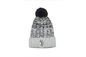 JUVENTUS F.C. Berretto PON PON Inverno Deluxe Melange Pile Interno Logo Ufficiale JJ Originale