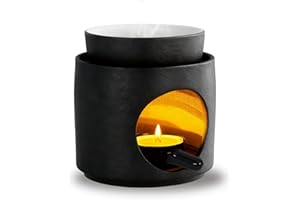 SUNJULY Wax Melt Burners,Ceramic Essential Oil Burner,Wax Melt Burner With Tealight Holder, Wax Burner For Essential Oils With Removable Bowl, Wax Burners For Home, Spa, Yoga & Meditation,Relaxing Gift