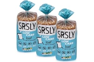 SRSLY Low Carb Keto Bread | 0.7g Carbs, 43 Kcals, 4.4g Protein | Freshly Baked Light & Fluffy | Sugarwise Certified | High Protein | Low Calorie | Seriously Low Carb | 3 Sliced Loaves