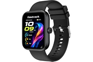 Fastrack Revoltt S1 with 1.83” Ultra UV Sqaure Display with Singlesync BT Calling, Heart Rate, SpO2 & Sleep Tracking,IP68,Nitro Fast Charging,Upto 5 Days Battery- Smart Watch for Man and Woman-Black