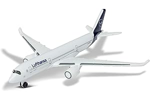 Majorette Airbus 350 Lufthansa 212057980Q02 - Aereo Giocattolo, Design Originale, Giocattolo Aereo, ca. 11 cm, Bianco, per Bambini dai 3 Anni in su
