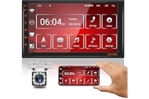 CAMECHO Android Radio Coche 2 DIN GPS 7 Pulgadas Pantalla Táctil para VW Golf 5 Golf 6 Skoda con WiFi iOS/Android Enlace Espejo FMo+ Cámara Trasera