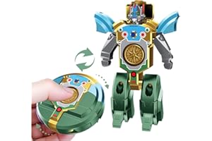 CUDTROVE Robot Fidget Spinner Transformable 2 en 1 | Jouet Sensoriel Anti-Stress, Figurine Robot Miniature à Transformer pour Enfants et Adultes | Jouet Hand Spinner Cool de Voyage pour Enfants de 3 Ans(Vert)