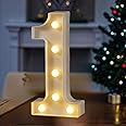 Foaky LED light up numbers Sign 26 Alphabet light up numbers Sign for Night Light Table Decorations for Birthday Party Battery Powered Christmas Lamp Home Bar Decoration (1)