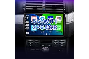 Hikity Radio samochodowe 2 GB + 32 GB Android 11 dla BMW E46 1999-2005 z Carplay Android Auto, 10,1-calowy ekran dotykowy, obsługa radia GPS Navi BT FM EQ WiFi USB kamera cofania