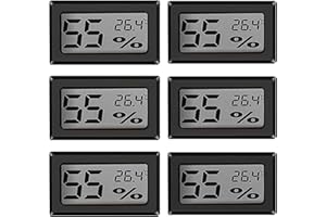 AICHARYNIC Mini LCD Digital Thermometer Temperature: 6 Pack Mini-HygrometerThermometer Innen, Digitales Thermo-Hygrometer Humidity Tester Hygrometer für Gewächshaus Autos Zuhause Büro, Celsius (°C)