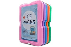 Roe Tenpo Home Freezer Blocks Ice Packs for Lunch Bags and Coolers - Slim, Reusable and BPA-Free Freezer Packs
