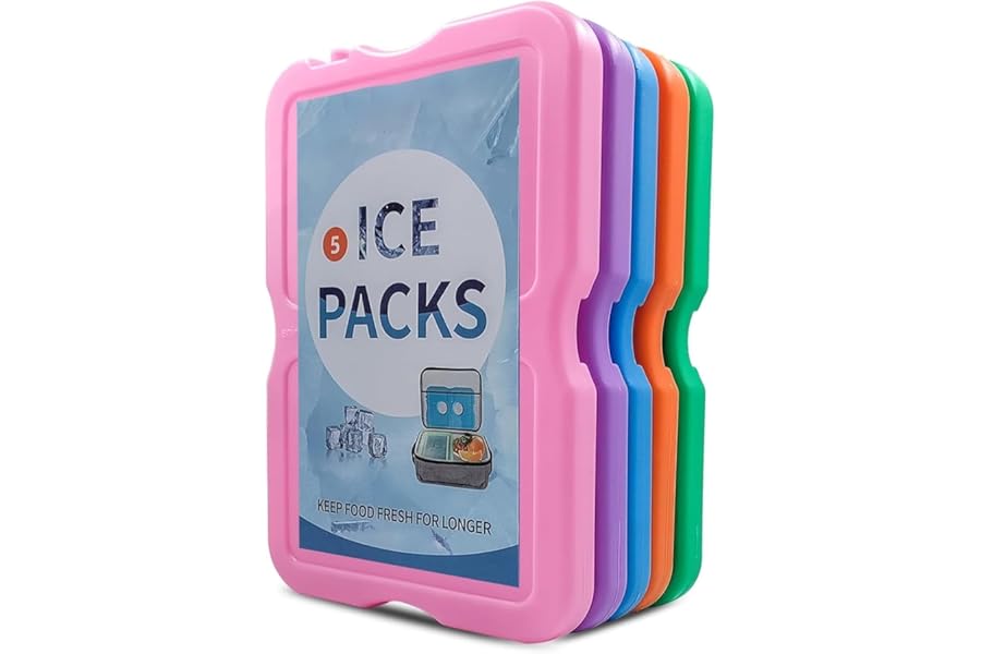 Roe Tenpo Home Freezer Blocks Ice Packs for Lunch Bags and Coolers - Slim, Reusable and BPA-Free Freezer Packs