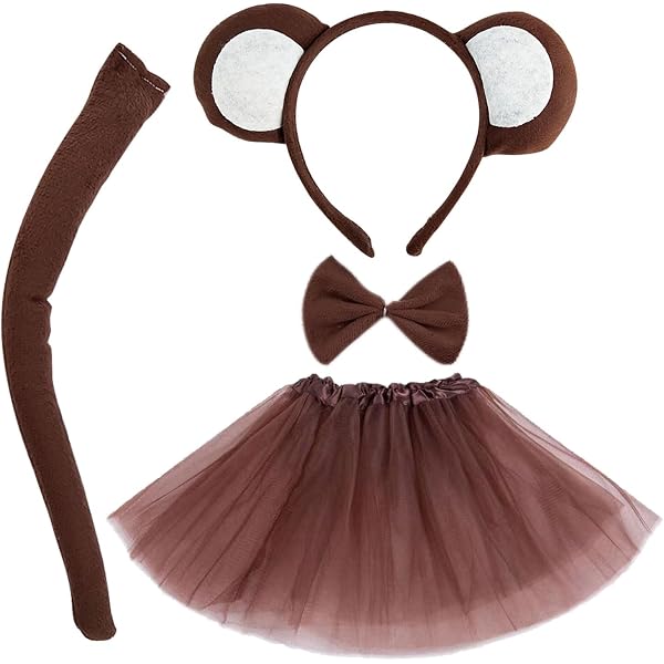 Cola Mono Disfraz De Mono Para Niños - Incluye Orejas, Cola Larga Y Pajarita, Para Carnaval, Halloween, Fiestas Disfraz Mono Niños