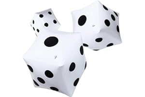 BLULU Dés Gonflables Géants 12 Pouces de Dés Géants Dés Gonflables Gros Blancs pour Faveur de Fête de Jouet de Piscine (Blanc, 3 Paquets)