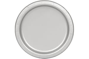 Unique Party Supplies 33448 Pappteller - 23 cm - Silber - Packung mit 16 Stück