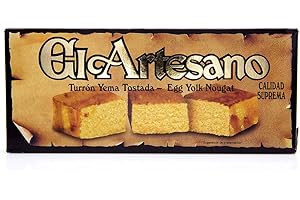 El Artesano - Turrón de Yema Tostada, Dulce Tradicional con Textura Tierna y Toque de Caramelo, Sabor Clásico para las Festividades, Ideal para los Amantes de los Postres Tradicionales