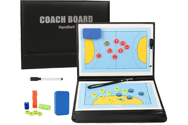 RoseFlower Tableau Tactique Handball, Tableau Magnétique Handball, Plaquette Handball Coach avec Stylo et Aimants, Plaquette Entraineur Handball Tableau Coach pour l'entraînement et Les Compétitions